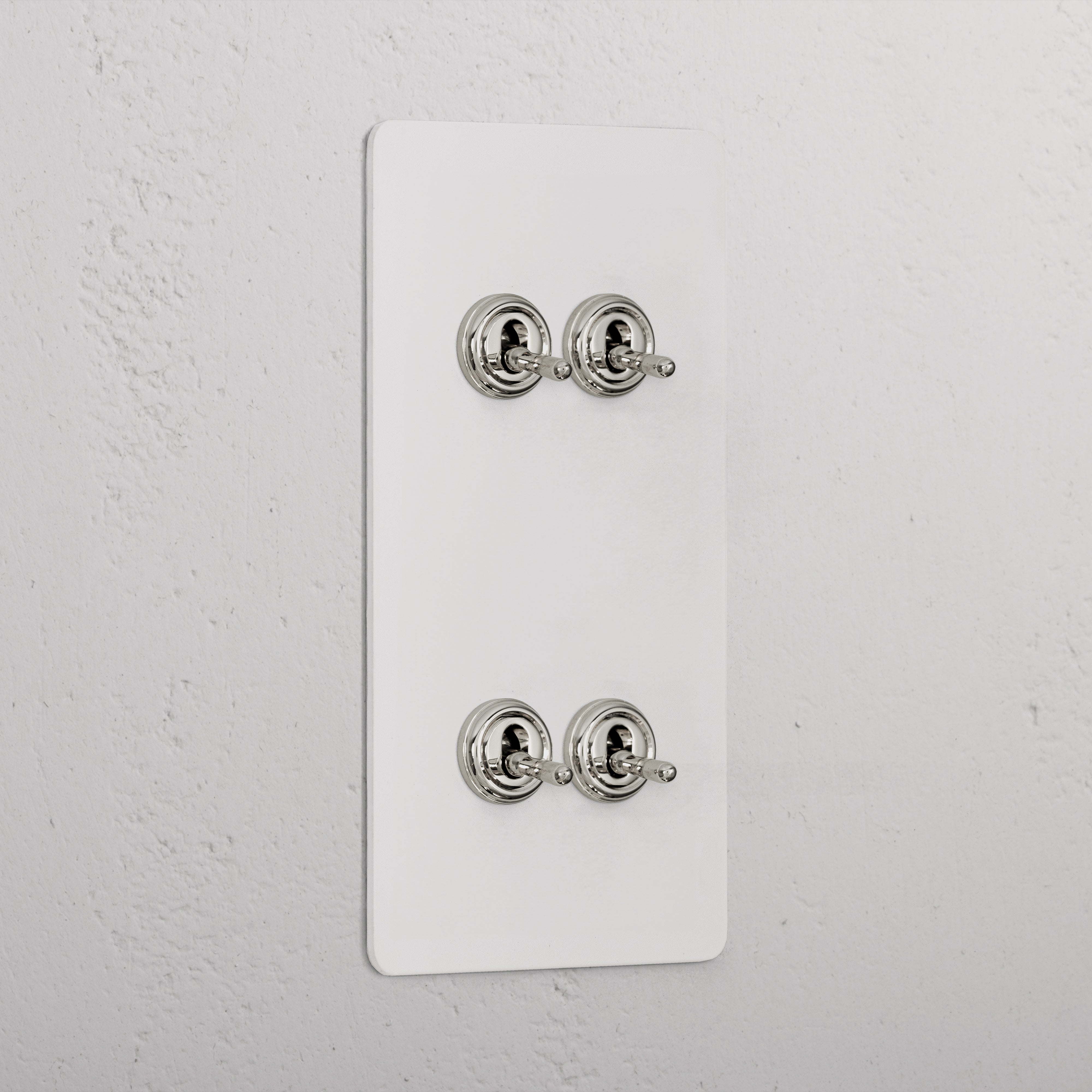 4G Vertical Two Way Toggle Switch - Paintable Polished Nickel  