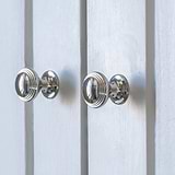 2x Polished Nickel Furniture Knob On White Cupboard
