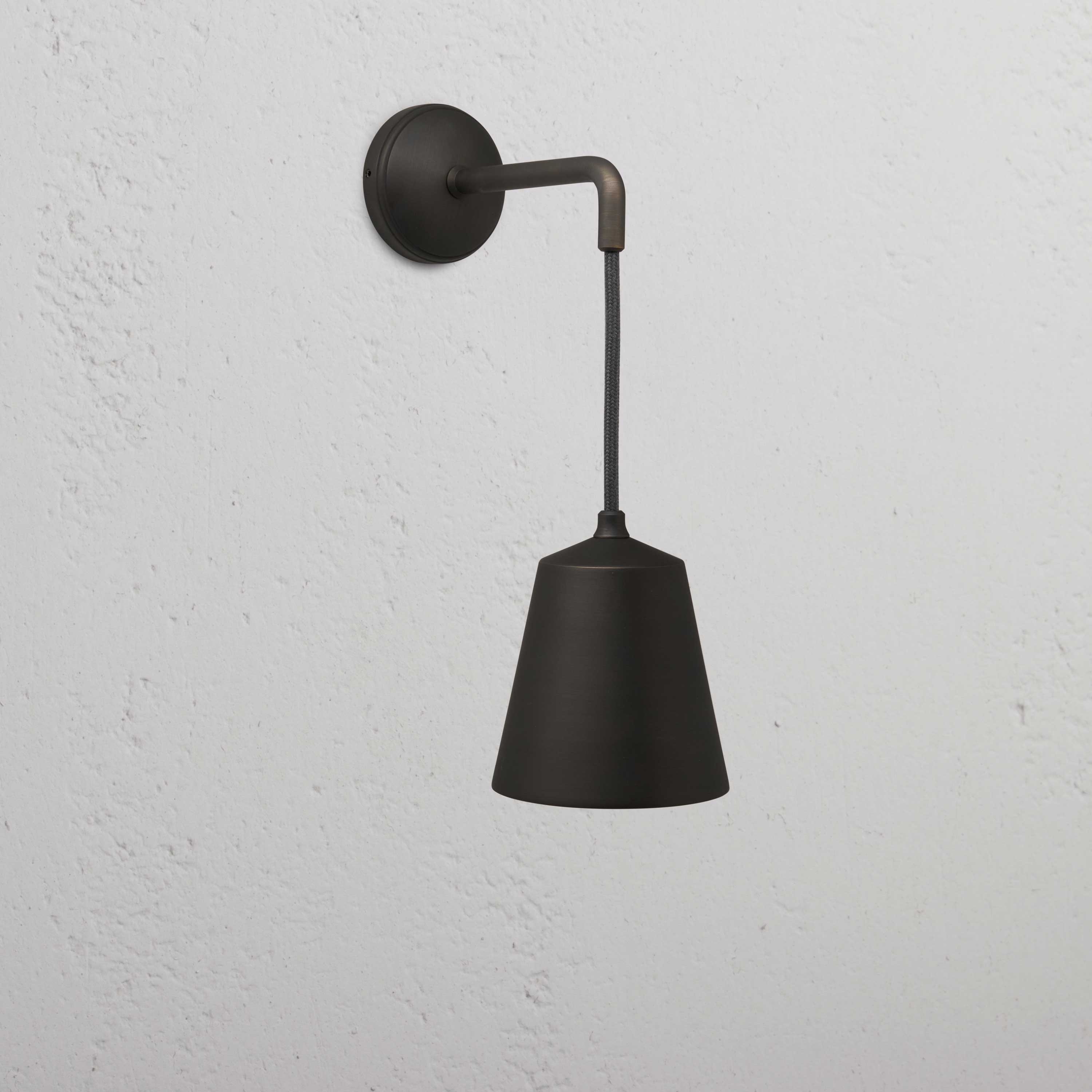 Richmond Bronze Hanging Wall Light With Solid Brass Bronze Shade