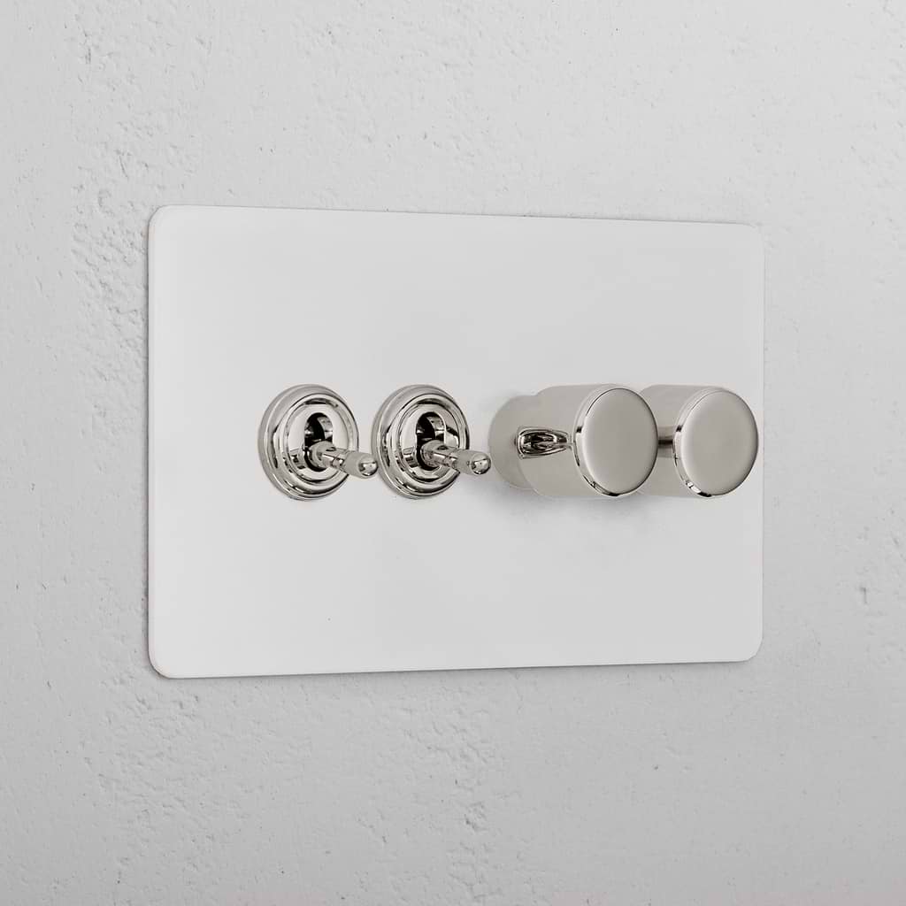 4G Mixed Switch 2T2D _ Paintable Polished Nickel
