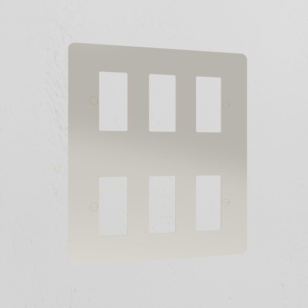 6G Rocker Switch Plate - Polished Nickel