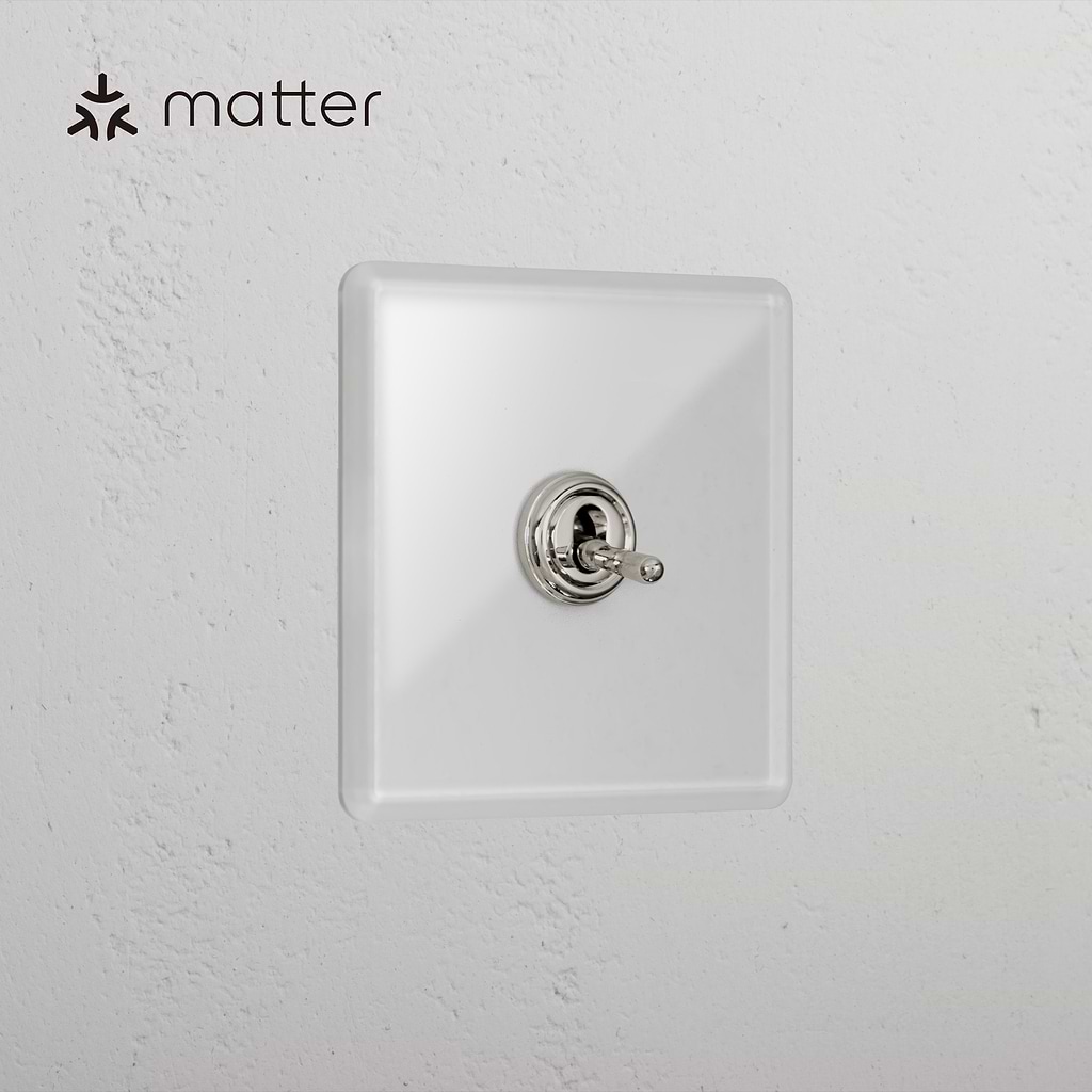 1G Smart Retractive Toggle Switch – Clear Polished Nickel