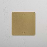 Antique Brass 1G Blank Plate with two screw holes, designed for 1G Sockets & Modules on a textured surface.