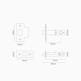 Tubular Latch 60mm – Polished Nickel