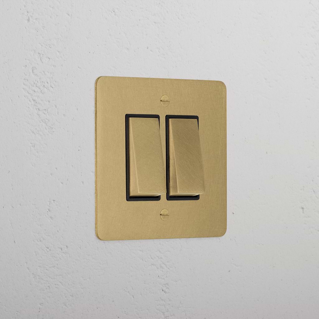 2G Two Way Rocker Switch | Antique Brass Black | Corston