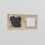 Antique Brass White socket plate with 1G 50mm module and single UK socket for a classic and functional design.