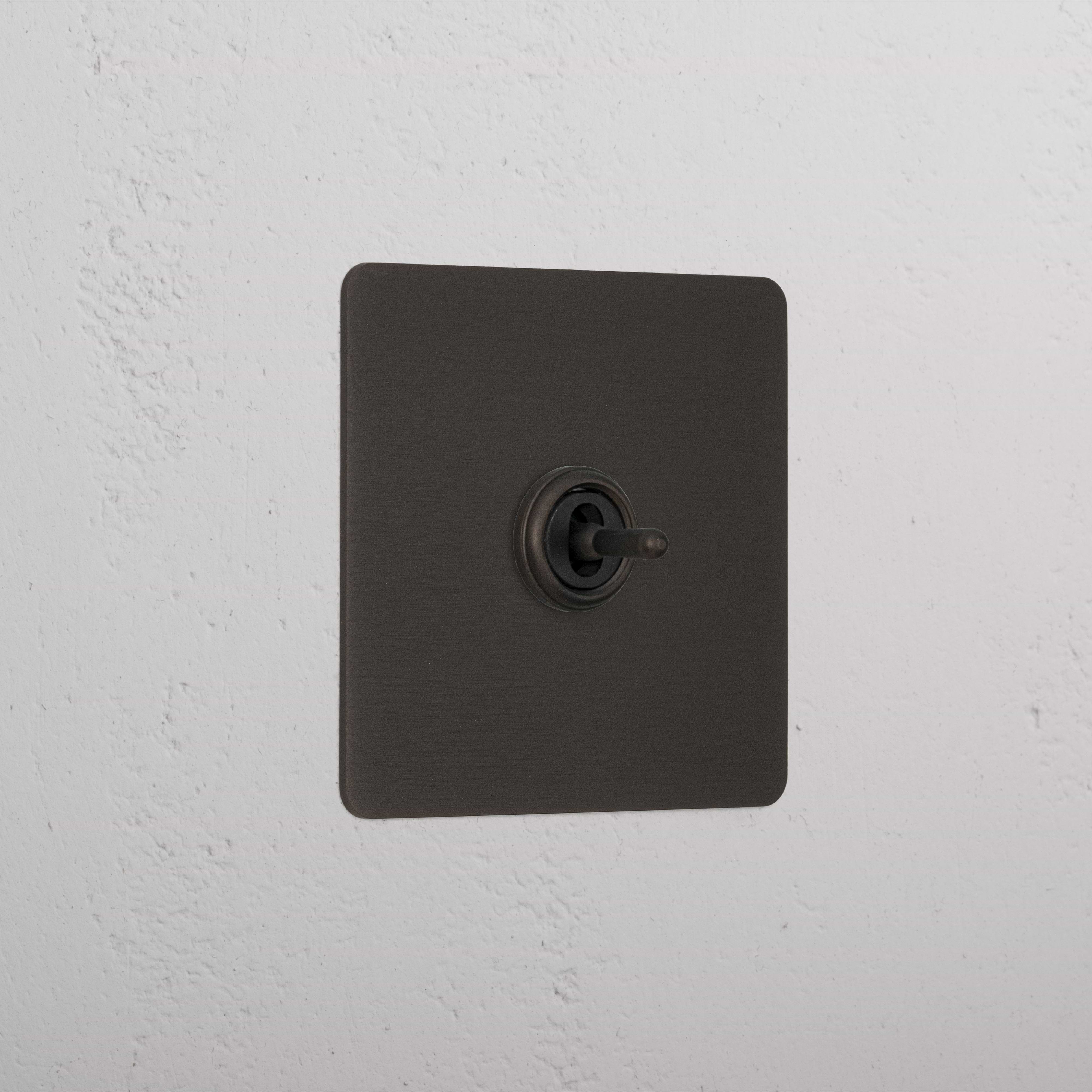 1G Centre Retractive Toggle Switch - Bronze