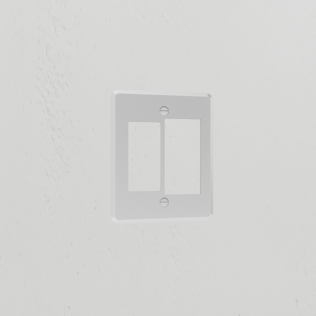 25mm Module & 1G Rocker Switch Slimline Plate - Clear White