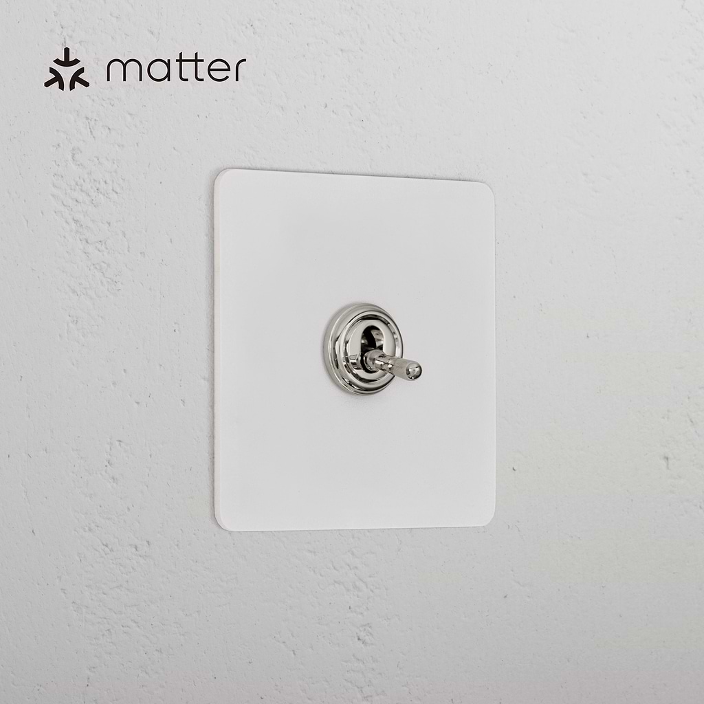 1G Smart Retractive Toggle Switch – Paintable Polished Nickel