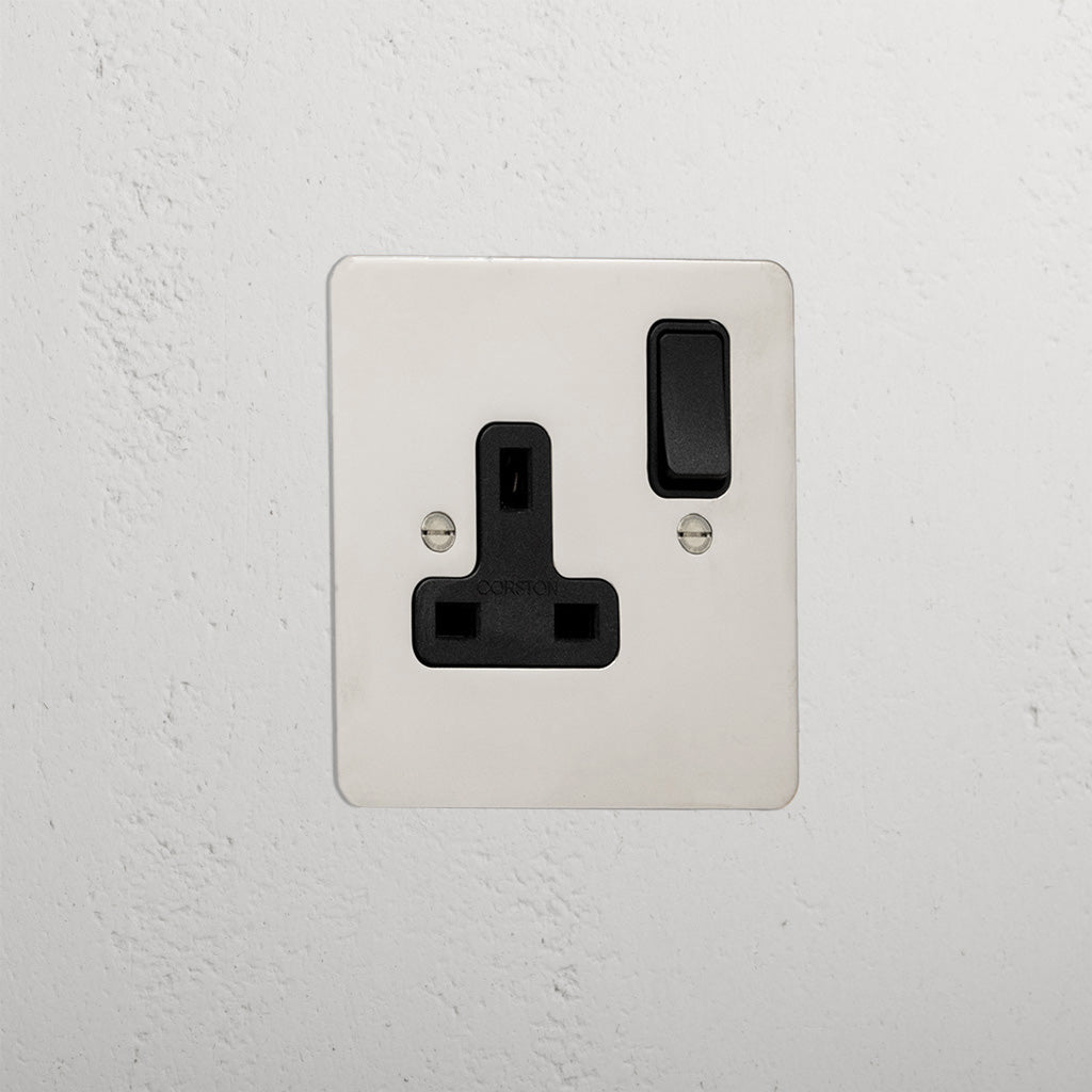 Elegant Polished Nickel Single Socket Uk Black