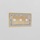 3G Switch Plate - Antique Brass on a white wall, elegant style for brass switch plates.
