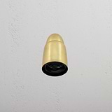 Ealing Surface Spotlight - Antique Brass outdoor spotlight mounted on a white ceiling.