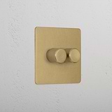 Luxury Antique Brass 2 Gang 2 Way Dimmer Light Switch