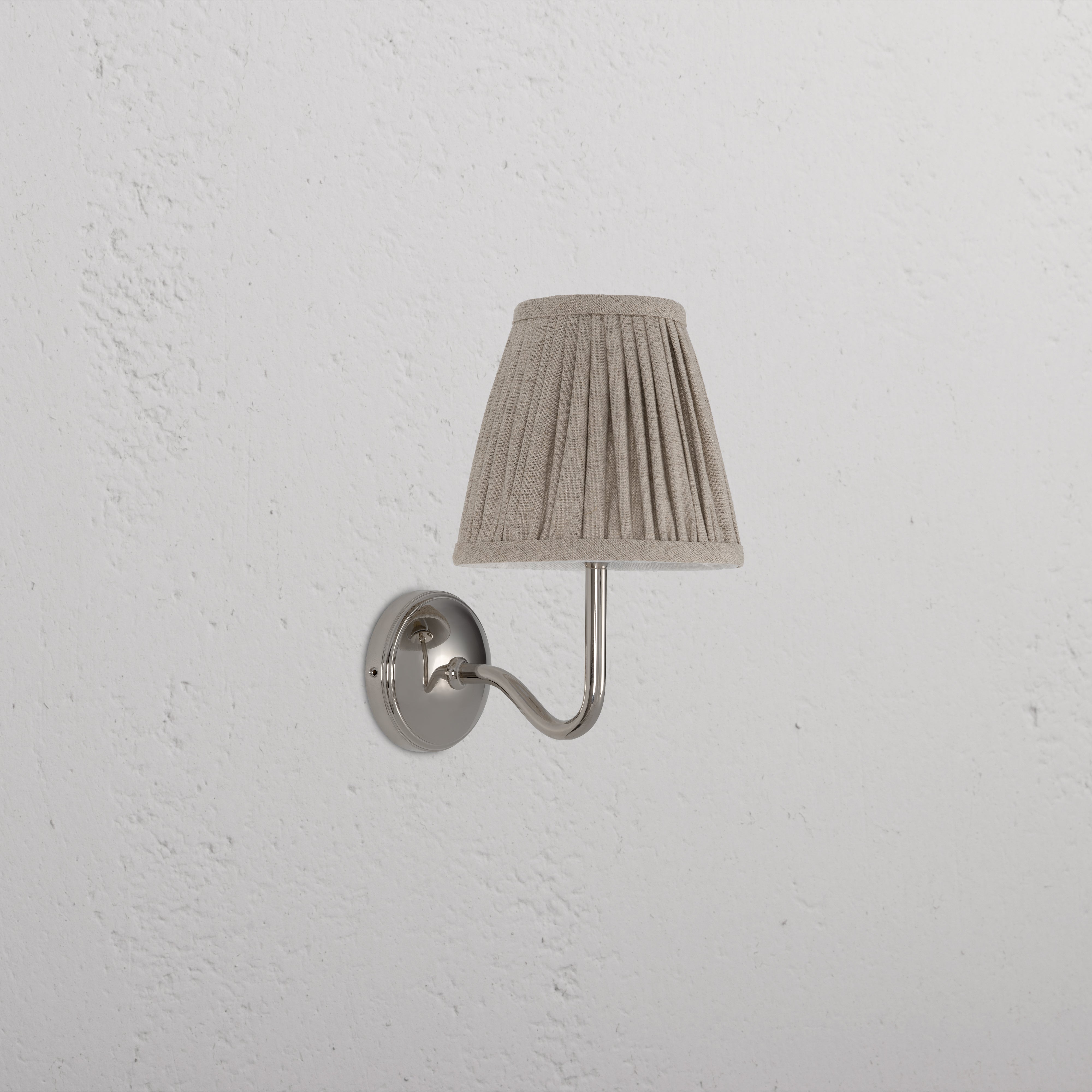 Malvern Small Wall Light Natural Beige - Polished Nickel