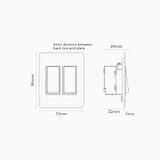 2G Two Way Rocker Slimline Switch - Antique Brass White