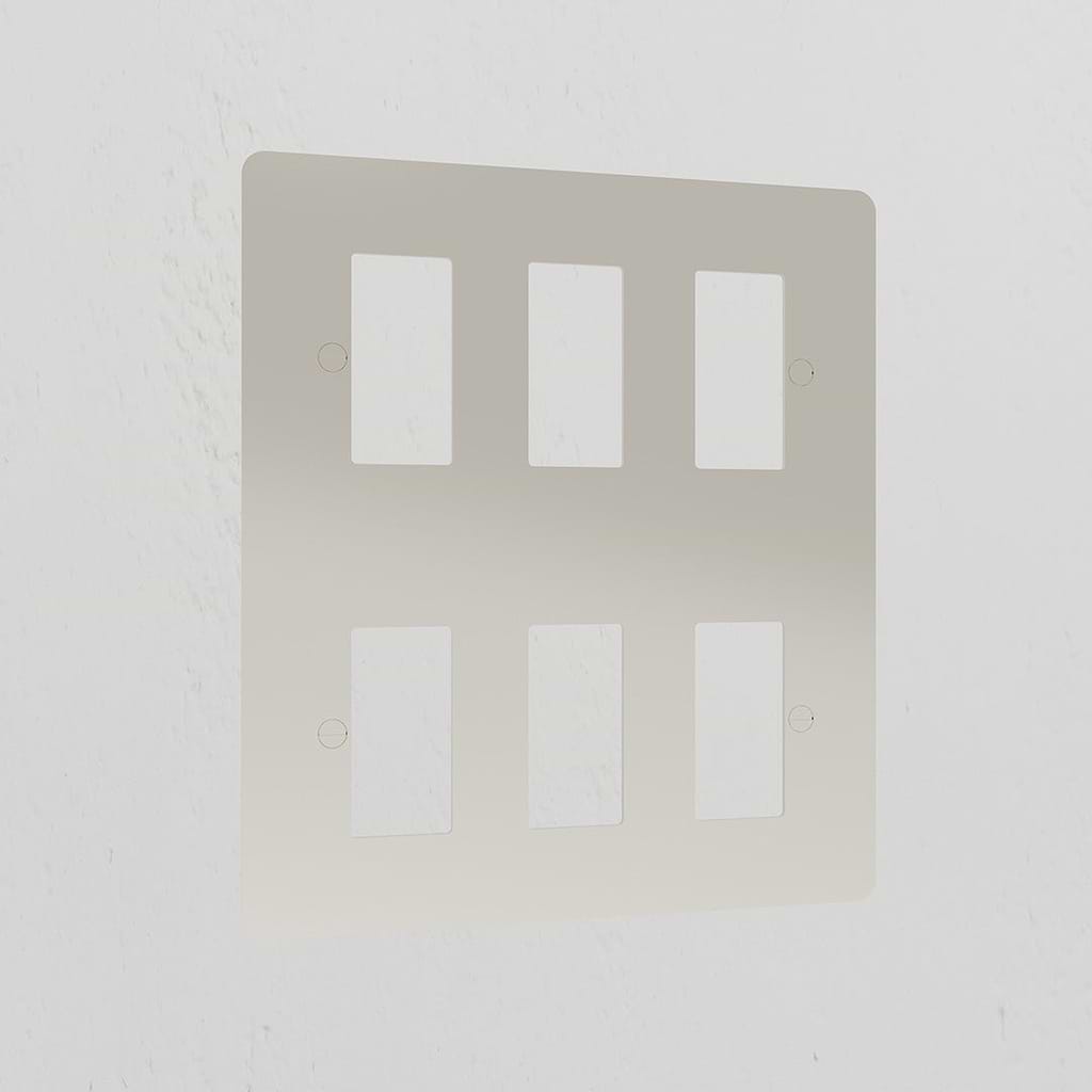 6G Rocker Switch Plate - Polished Nickel