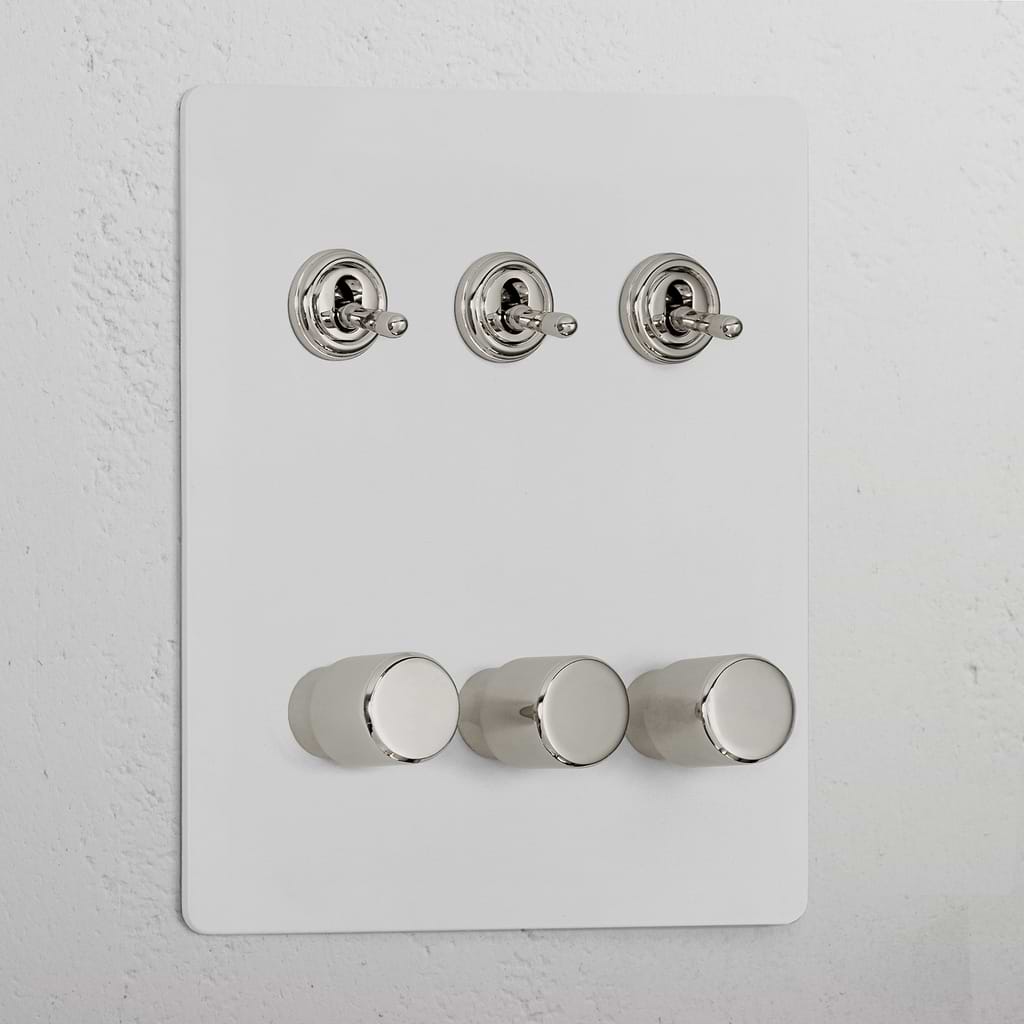 6G Mixed Switch 3T3D _ Paintable Polished Nickel