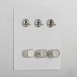 6G Mixed Switch 3T3D _ Paintable Polished Nickel