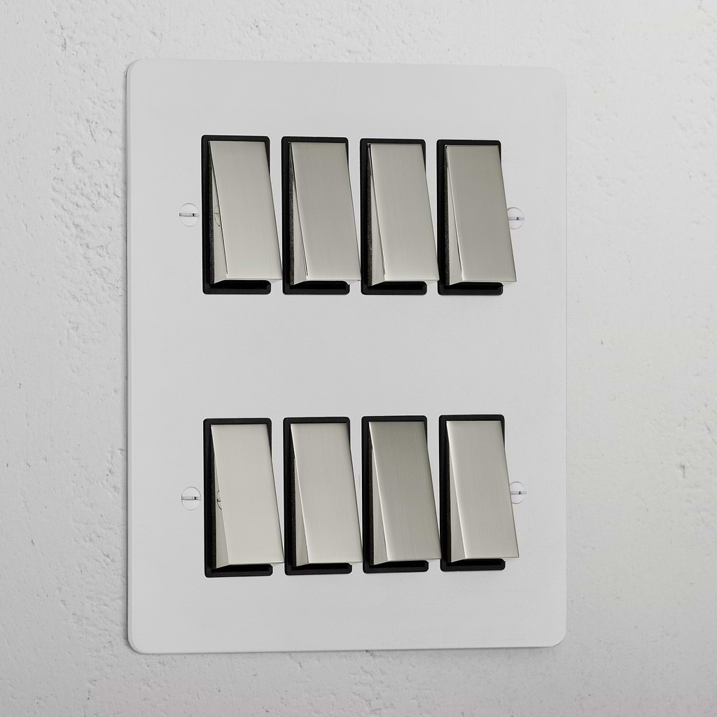 8G Two Way Rocker Switch _ Paintable Polished Nickel Black