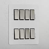 8G Two Way Rocker Switch _ Paintable Polished Nickel Black