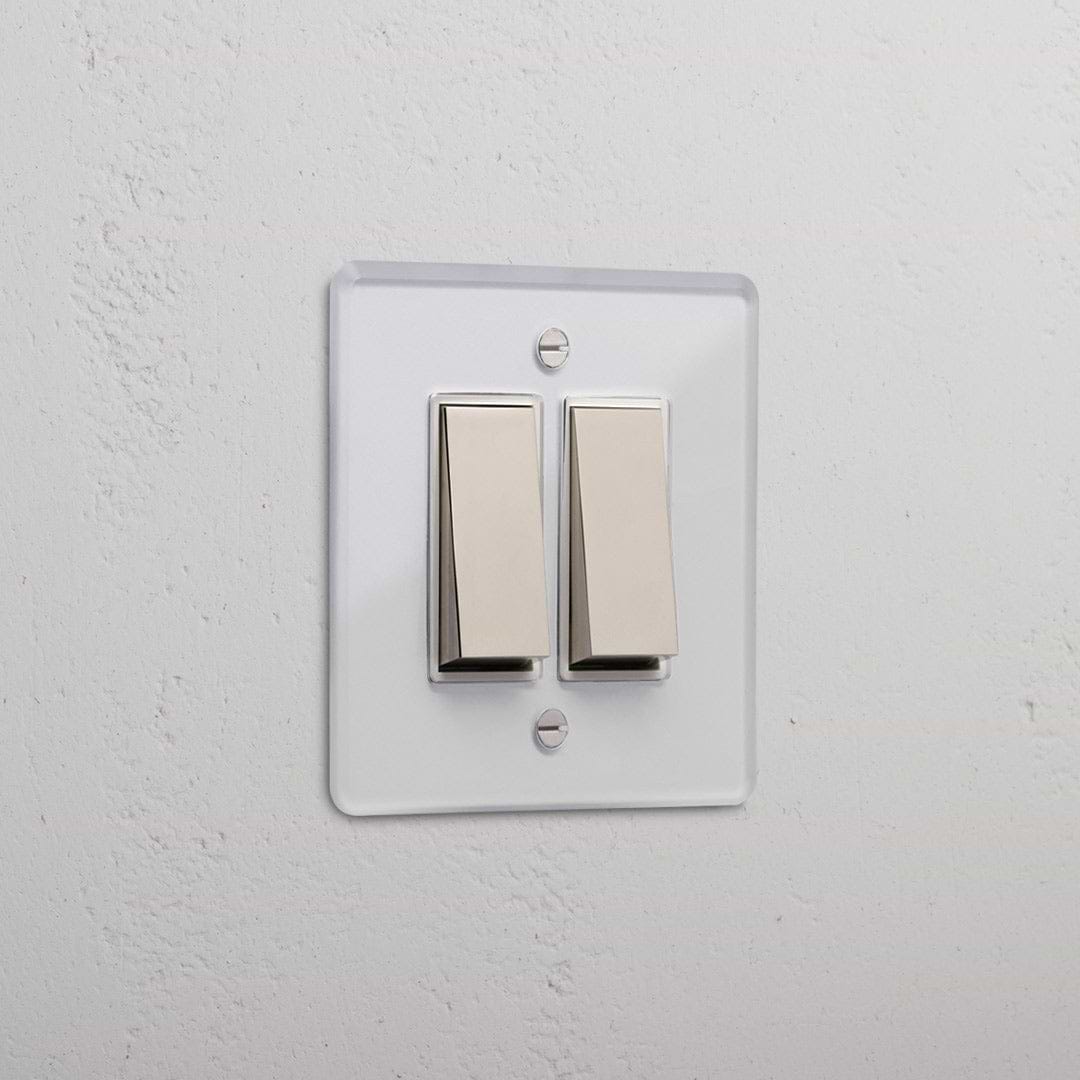1G Two Way Rocker Switch | Clear Polished Nickel White | Switches ...