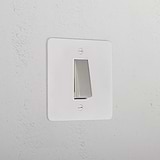 1G Two Way Rocker Switch _ Paintable Polished Nickel White 