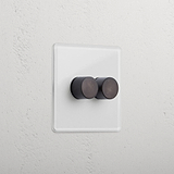 Clear Bronze 2 Gang 2 Way Designer Dimmer Switch