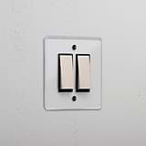2G Two Way Rocker Switch - Clear Polished Nickel Black