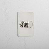 Luxury Polished Nickel Slimline 2 Gang Mixed Light Switch