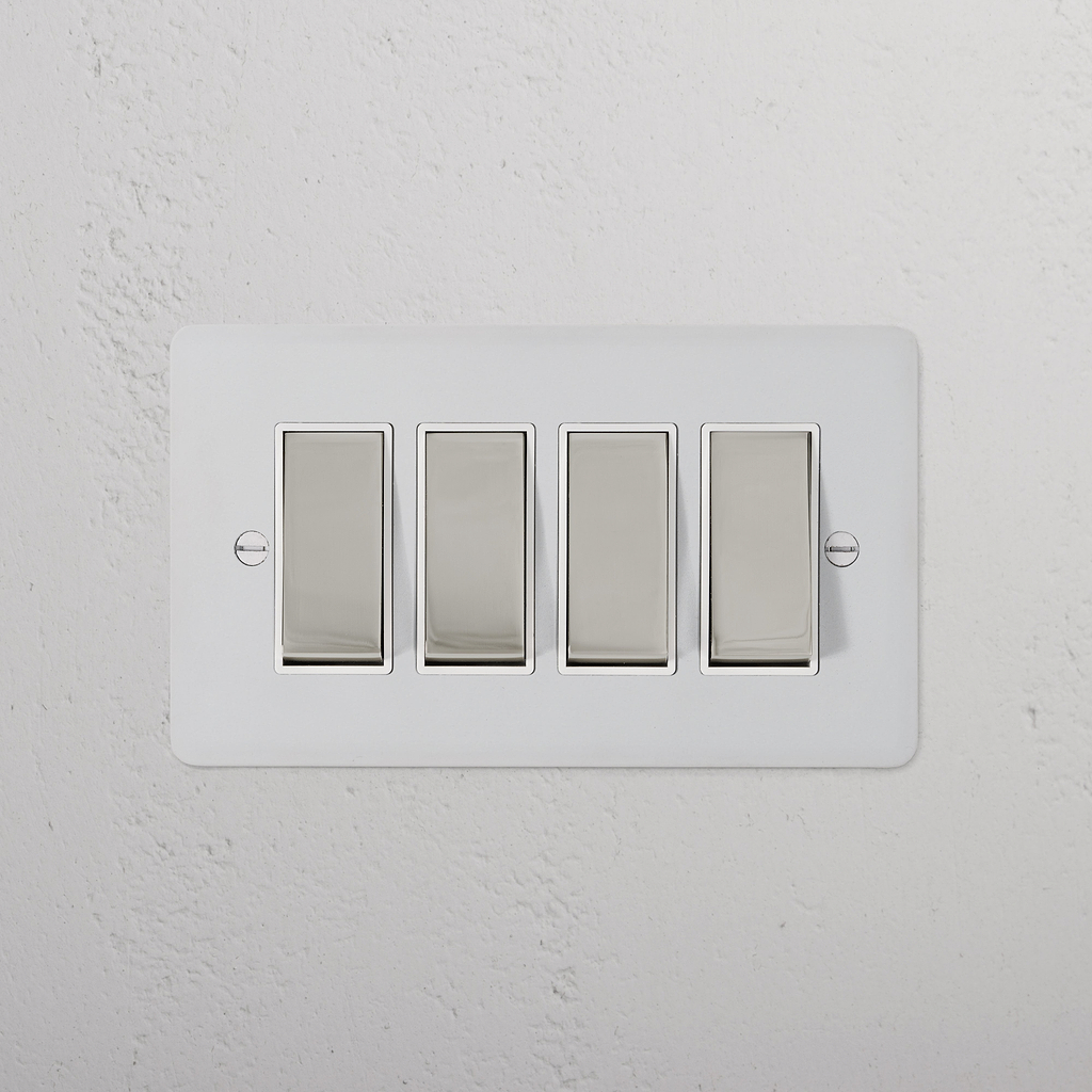 4G Two Way Rocker Switch | Paintable Polished Nickel White – Corston