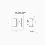 1G Two Way Rocker + USB A+C Slimline Switch - Paintable Polished Nickel White
