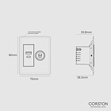 1G Two Way Toggle & USB A+C Slimline Switch - Clear Polished Nickel Black