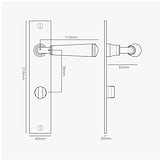 Digby Long Plate Sprung Door Handle & Thumbturn - Antique Brass