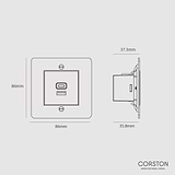 USB A+C Fast Charge Socket - Clear Black