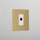Premium Antique Brass Tv Outlet Socket White