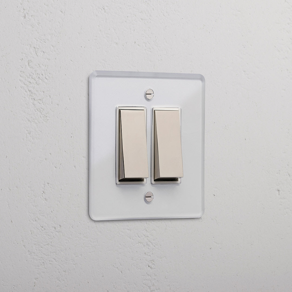 2G Two Way Rocker Switch | Clear Polished Nickel White | Switches ...