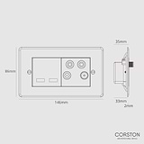 USB A+C Fast Charge + TV Aerial Socket - Clear Black