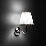 Medium Malvern Wall light in Alabaster White at an angle and turned on