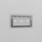 Clear 3G switch plate on a light-colored wall, designed for easy installation and modern aesthetics.