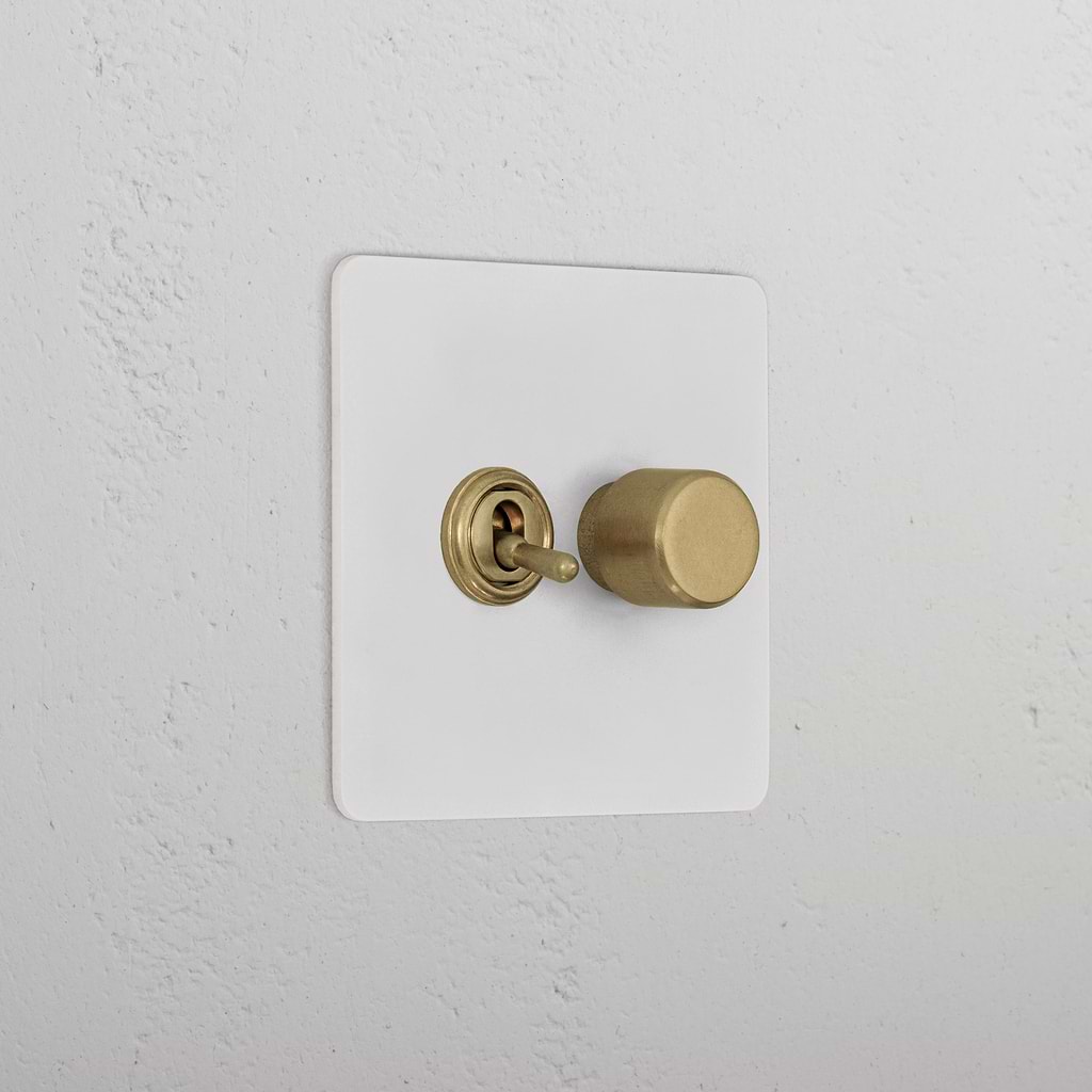 2G Mixed Switch 1T1D _ Paintable Antique Brass