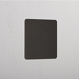 Bronze 1 Gang Blank Plate Black