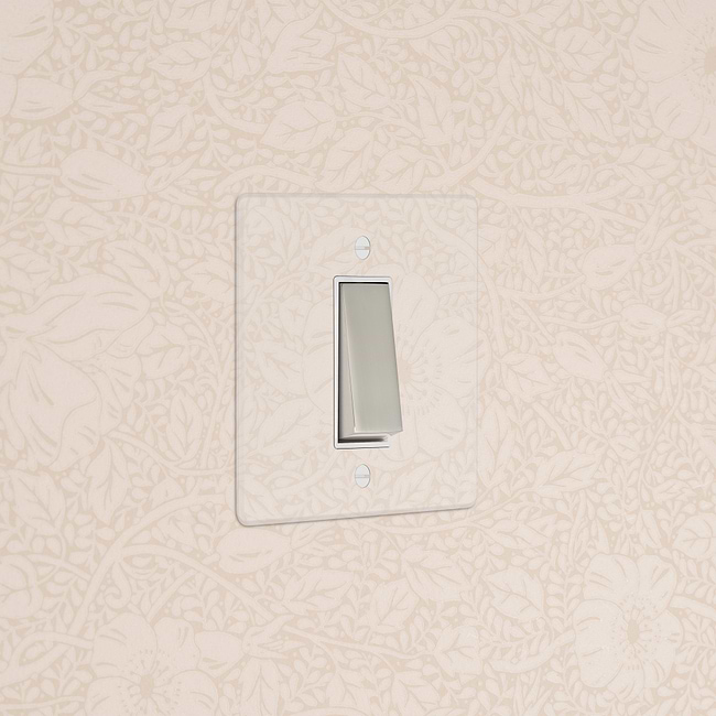 1G Two Way Rocker Switch Polished Nickel Clear Polished Nickel White ...