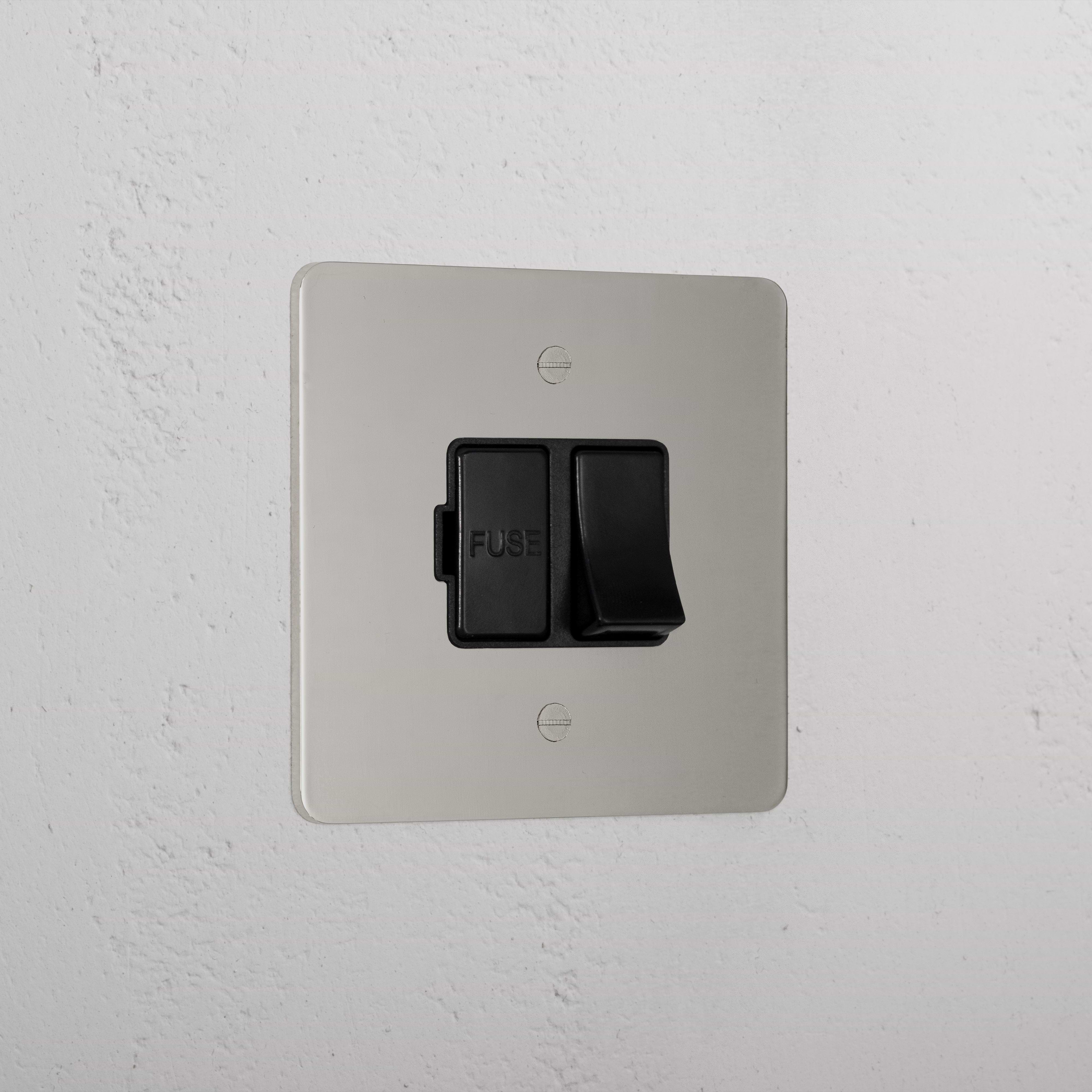Premium Polished Nickel Switched Fused Spur Black