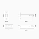 Tubular Lock 100mm – Antique Brass