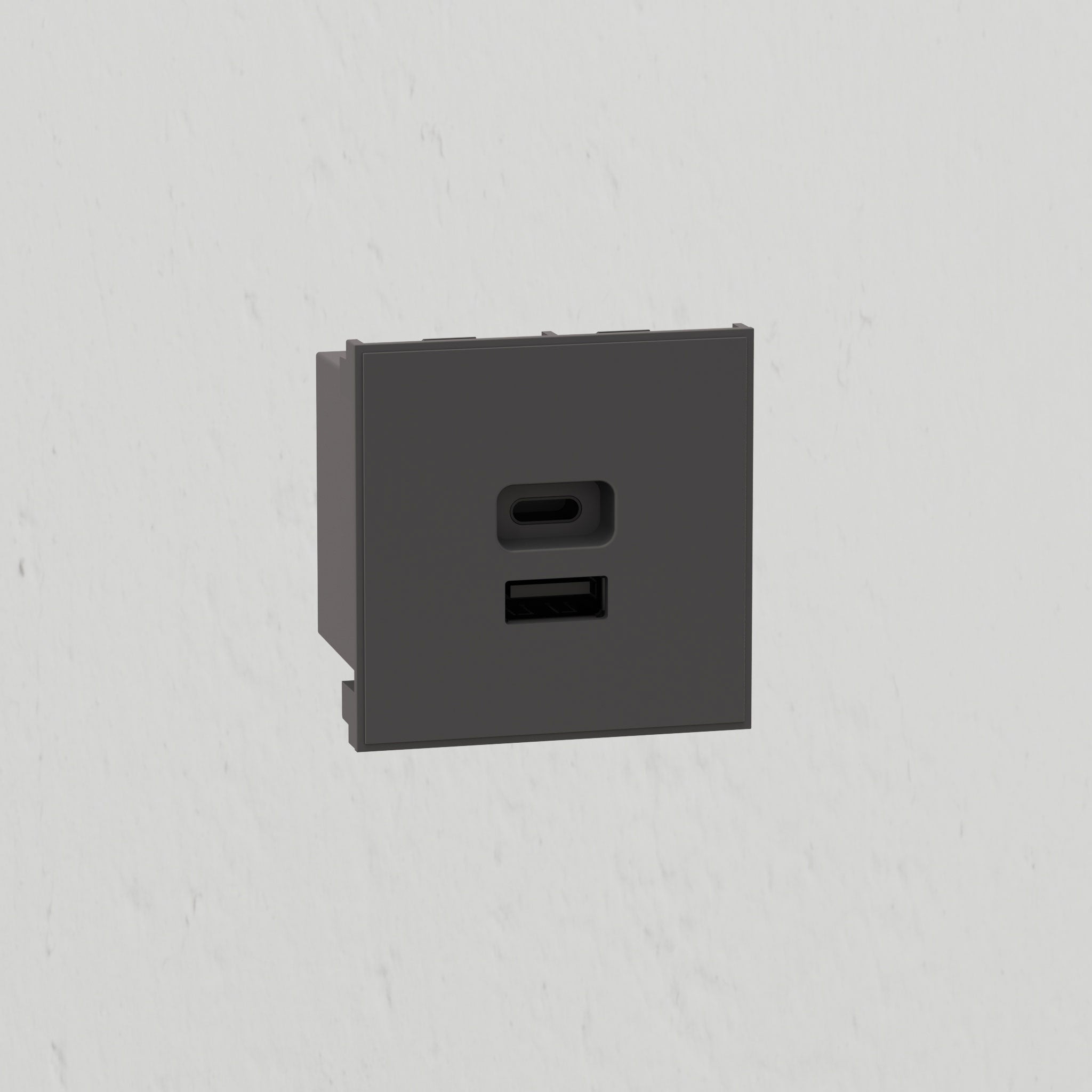 Usb A+C 30W Outlet Module 50mm - Black