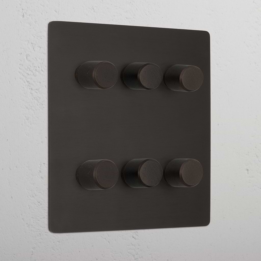 Bronze 6 Gang 2 Way Luxury Dimmer Switch