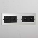 Clear 4x US A+C fast charge black