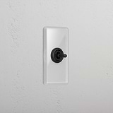 1G Architrave Centre Retractive Toggle Switch - Clear Bronze