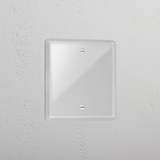 Clear 1 Gang Blank Plate White