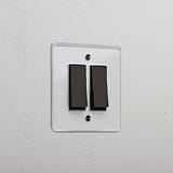2G Two Way Rocker Switch - Clear Bronze Black